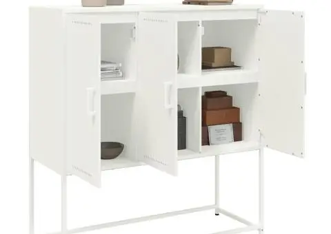 Dulap înalt, alb, 100,5x39x107 cm, oțel - 4/5