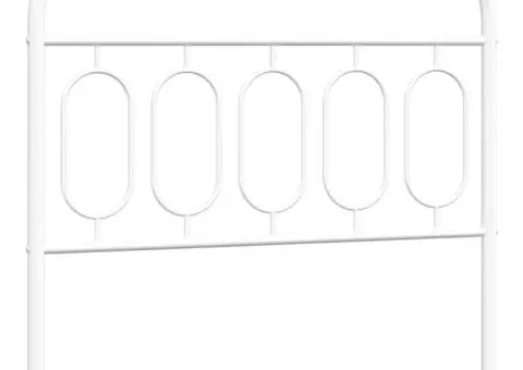 Tăblie de pat metalică, alb, 107 cm - 2/5