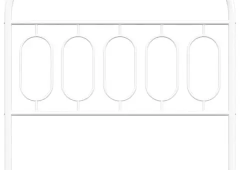 Tăblie de pat metalică, alb, 107 cm - 4/5