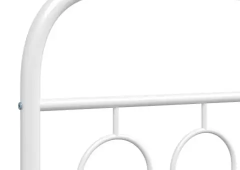Tăblie de pat metalică, alb, 107 cm - 5/5
