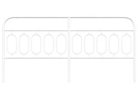 Tăblie de pat metalică, alb, 200 cm - 4/5
