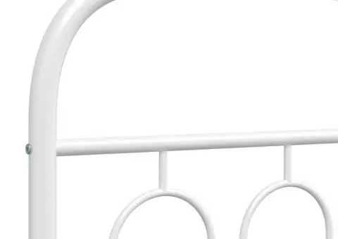 Tăblie de pat metalică, alb, 200 cm - 5/5