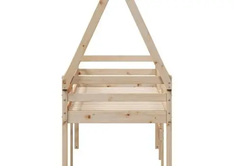 Pat înalt cu acoperiș, 90x190 cm, lemn masiv de pin - 5/5