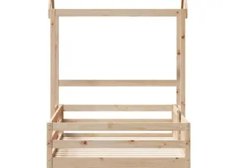 Cadru de pat cu acoperiș, 100x200 cm, lemn masiv de pin - 4/5