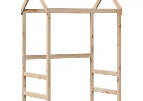 Cadru de pat cu acoperiș, alb, 75x190 cm, lemn masiv de pin - 5/5