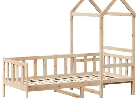 Pat de zi cu acoperiș, 90x200 cm, lemn masiv de pin - 3/5