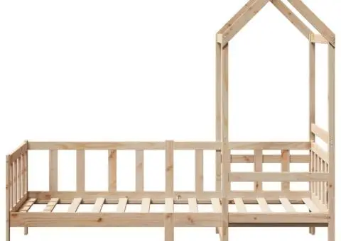 Pat de zi cu acoperiș, 90x200 cm, lemn masiv de pin - 4/5