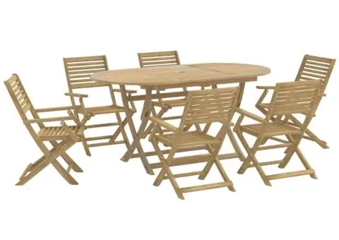 Set mobilier de grădină, 7 piese, lemn masiv de acacia - 2/5