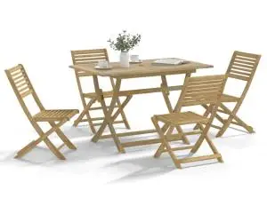 vidaXL Set mobilier de grădină, 5 piese, lemn masiv de acacia
