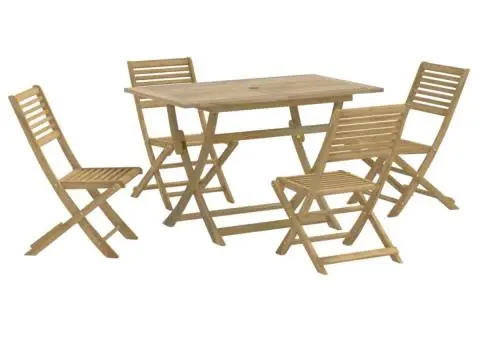 Set mobilier de grădină, 5 piese, lemn masiv de acacia - 2/5