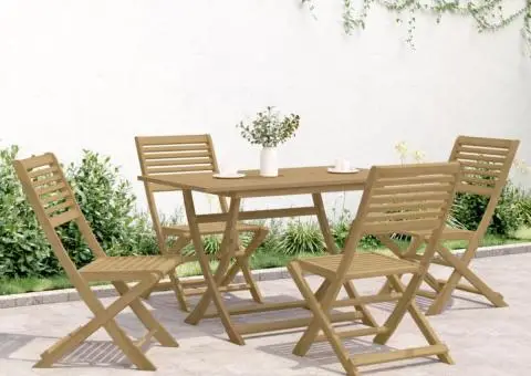 Set mobilier de grădină, 5 piese, lemn masiv de acacia - 3/5
