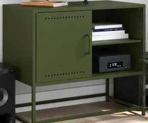 vidaXL Dulap TV, verde măsliniu, 68x39x60,5 cm, oțel