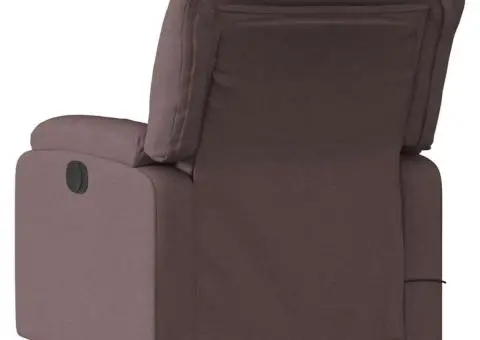 Fotoliu electric de masaj rabatabil, maro închis, textil - 5/5