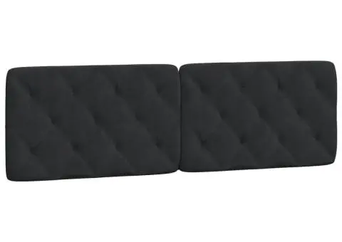 Pernă tăblie de pat, negru, 160 cm, catifea - 2/5