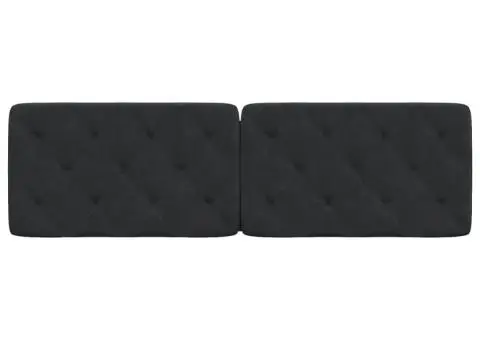 Pernă tăblie de pat, negru, 160 cm, catifea - 5/5