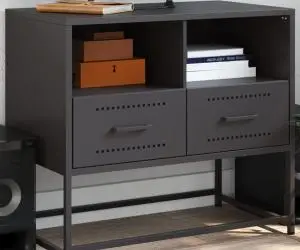 vidaXL Dulap TV, negru, 68x39x60,5 cm, oțel