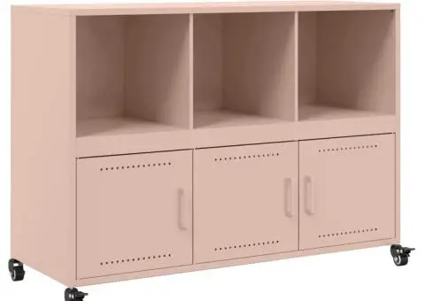 Dulap, roz, 100,5x39x72 cm, oțel - 2/5