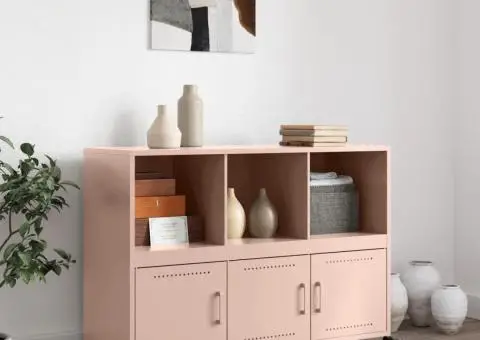 Dulap, roz, 100,5x39x72 cm, oțel - 3/5