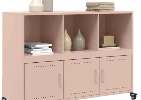 Dulap, roz, 100,5x39x72 cm, oțel - 4/5