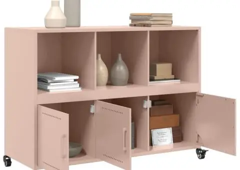 Dulap, roz, 100,5x39x72 cm, oțel - 5/5