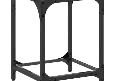 Măsuță de cafea, blat din sticlă transparentă, 30x30x40 cm oțel - 2/5