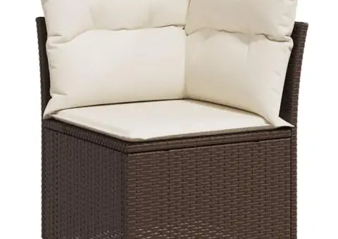 Set canapele de grădină cu perne, 8 piese, maro, poliratan - 4/5