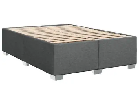 Pat box spring cu saltea, gri închis, 140x200 cm, textil - 5/5