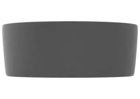 Chiuvetă baie lux, gri închis mat, 40x15 cm, ceramică, rotund - 4/5