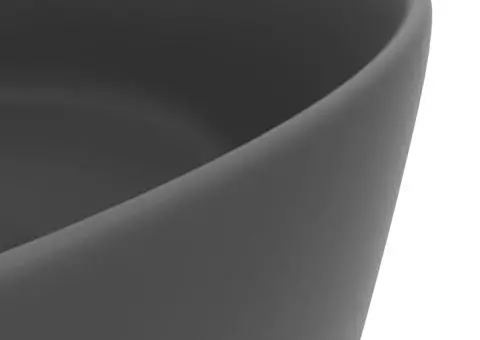 Chiuvetă baie lux, gri închis mat, 40x15 cm, ceramică, rotund - 5/5