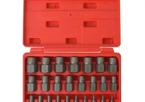 Set extractor șuruburi, caneluri multiple, 25 de piese, oțel - 1/4