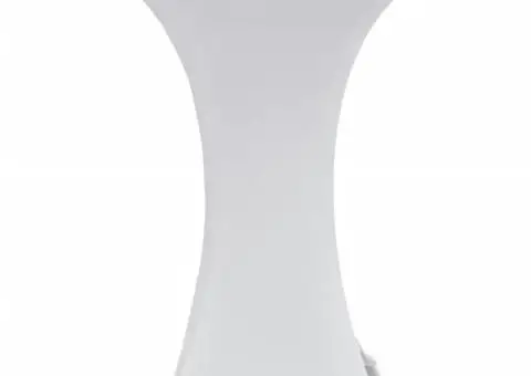 Husă de masă cu picior Ø70 cm, 2 buc., alb, elastic - 3/5