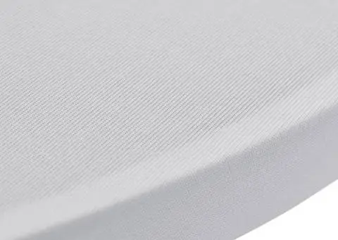 Husă de masă cu picior Ø70 cm, 2 buc., alb, elastic - 4/5