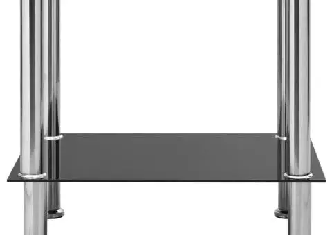 Masă laterală, transparent, 45 x 50 x 45 cm, sticlă securizată - 2/5