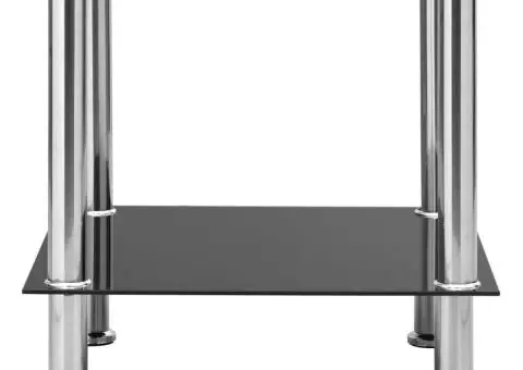 Masă laterală, transparent, 45 x 50 x 45 cm, sticlă securizată - 5/5