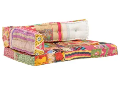 Pernă pentru canapea din paleți, multicolor, textil, petice - 1/5