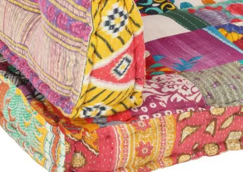 Pernă pentru canapea din paleți, multicolor, textil, petice - 4/5