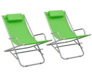 vidaXL Scaune balansoar, 2 buc., verde, oțel