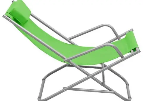 Scaune balansoar, 2 buc., verde, oțel - 4/5