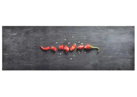 Covoraș de bucătărie lavabil, 45x150 cm, model ardei - 1/5