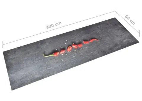 Covoraș bucătărie, lavabil, imprimeu ardei, 60x300 cm - 5/5