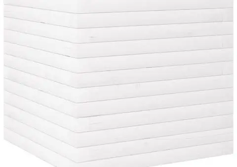 Jardinieră de grădină, alb, 50x50x46 cm, lemn masiv de pin - 2/5