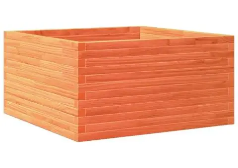 Jardinieră de grădină, maro ceruit, 90x90x46 cm, lemn masiv pin - 2/5