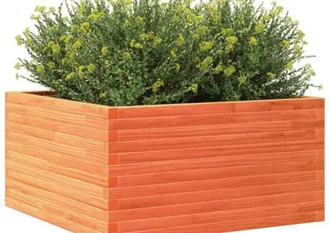 Jardinieră de grădină, maro ceruit, 90x90x46 cm, lemn masiv pin - 4/5