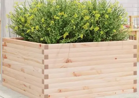 Jardinieră de grădină, 90x90x46 cm, lemn masiv de pin - 1/5