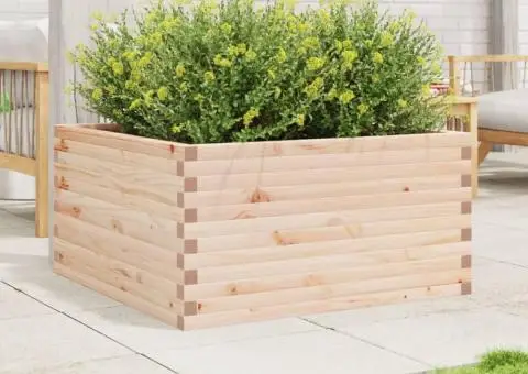 Jardinieră de grădină, 90x90x46 cm, lemn masiv de pin - 3/5