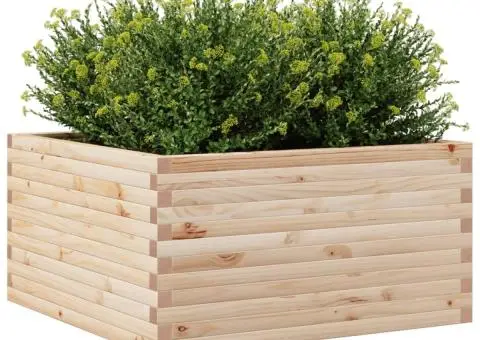 Jardinieră de grădină, 90x90x46 cm, lemn masiv de pin - 4/5