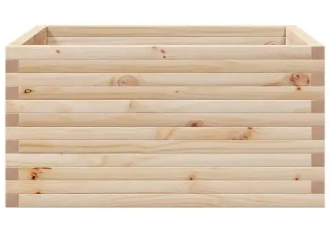 Jardinieră de grădină, 90x90x46 cm, lemn masiv de pin - 5/5