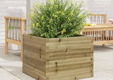 Jardinieră de grădină, 60x60x46 cm, lemn de pin impregnat - 3/5