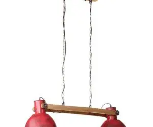 vidaXL Lampă suspendată 25 W, roșu uzat, 85x28x109 cm, E27