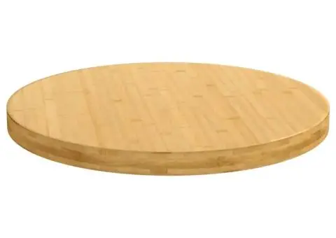 Blat de masă, Ø90x4 cm, bambus - 2/4